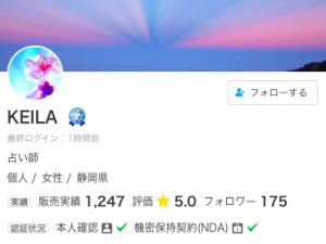 ココナラ電話占い KEILA